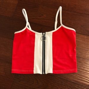 cropped tank w zipper